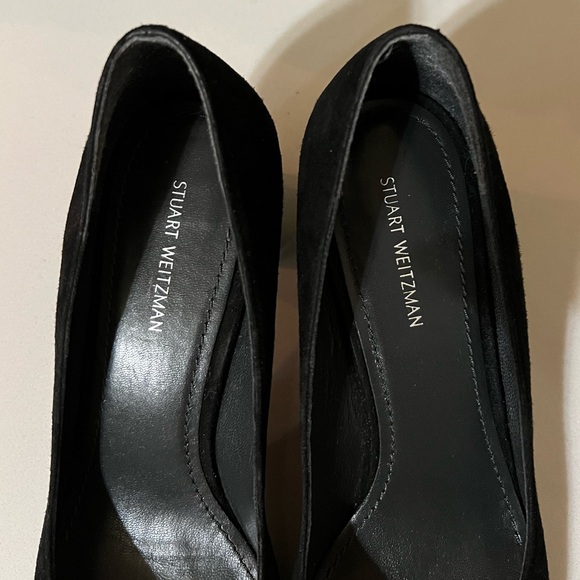 Stuart Weitzman Stepahead Black Suede Pumps Size 7.5 - Picture 7 of 11